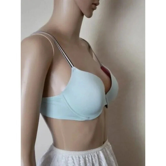 Pink Victoria's Secret wear everywhere demi underlined green Bra 34C - Picture 2 of 8